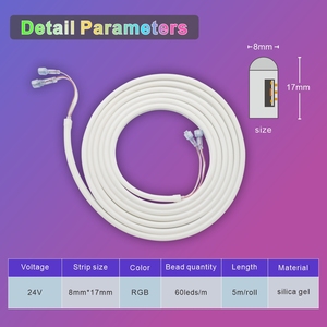 Ngoài trời không thấm nước 24V âm nhạc điều khiển âm thanh rgbic Giấc Mơ Màu địa chỉ COB RGB <span class=keywords><strong>LED</strong></span> Flex Neon dải ánh sáng - Product Image 4