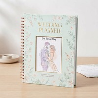 Carnet de planification de mariage personnalisé, impression sur mesure, format A5, couverture rigide, carnet floral, organisateur, coffret cadeau, vente en gros