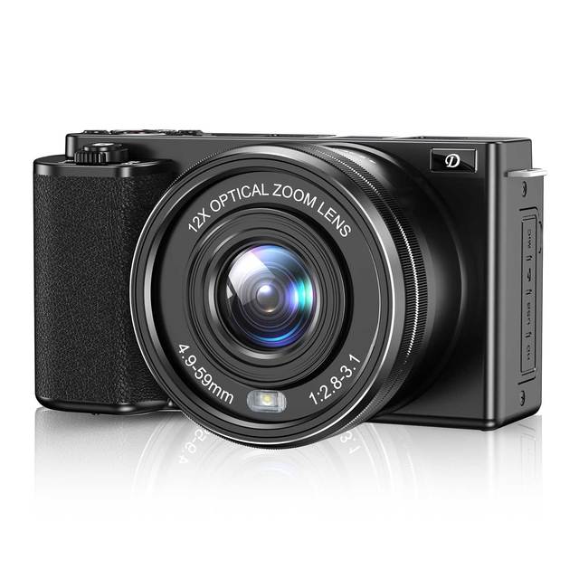 Advanced 2in1 Point Shoot Digital Camera 12x Optical Zoom 4K Video WIFI CMOS Sensor Stabilization SD Card Smile Capture