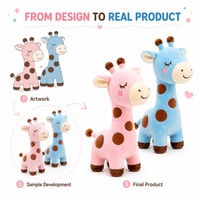 Juguete de Peluche Personalizado de Jirafa, Servicio OEM ODM, Desde el Diseño Hasta el Producto Real, Fabricante de Mascotas de Peluche Personalizadas