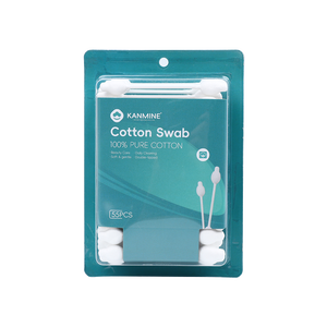 Coton-tiges double tête en forme de <span class=keywords><strong>gourde</strong></span> pour la sécurité des bébés, 55 pièces, bâtonnets fins en coton avec emballage sous blister - Product Image 1