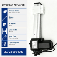 Actionneur tubulaire linéaire électrique 2000N 12V 200mm pour lève-vélos électrique, lits réglables, télécommande, vélo électrique, aluminium, appareil électroménager
