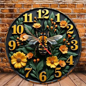 Round Wooden Wall <b>Clock</b> 25x25Cm Quiet Movement Office Decor Hanging <b>Clock</b> - Product Image 5