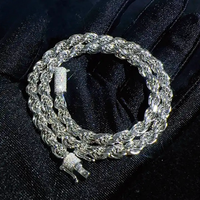 Bijoux de mode, collier de 6 mm, collier en argent sterling 925 avec chaîne cubaine en moissanite pour hommes et femmes
