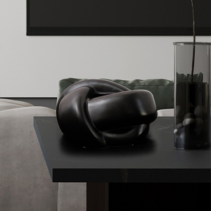 Boîte à mouchoirs en céramique moderne avec une belle conception de noeuds amusants assis en famille pour le papier facial et le rouleau pour un usage domestique - Product Image 6