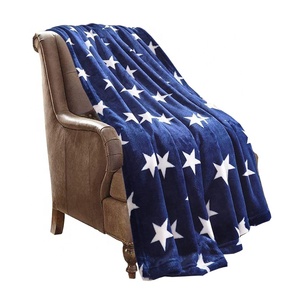 Hot Selling Custom <strong>Star</strong> Printed Flannel Fleece <strong>Blanket</strong> for Bed - Product Image 2