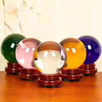 Boule de cristal en verre coloré, sphère solide de grande taille, fabrication artisanale en gros