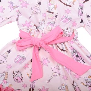 Vestido de Algodón de Bambú con Estampado Personalizado de Fábrica al por Mayor para Niñas, Vestido con Lazo en la Espalda, Estilo Otoñal, para Bebés y Niñas Pequeñas, Largo hasta la Rodilla, Corte en A - Product Image 6