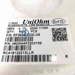 SMD <span class=keywords><strong>22ohm</strong></span> 10W <span class=keywords><strong>0</strong></span> 22 220K ohm 5 1 0603 điện trở - Product Image 2