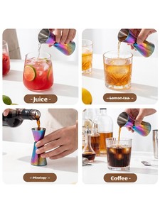 Jigger doseur de cocktail coloré en acier inoxydable 304, professionnel, avec graduations, pour bar, <span class=keywords><strong>mesure</strong></span> de liqueur, fabriqué en Chine - Product Image 4