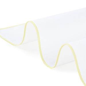 الأكثر مبيعًا مناديل تشبه الحرير جيب هانكيز بيضاء بحدود صفراء لحفلات الزفاف كاجوال بلون واحد جيب مربع للرجال - Product Image 5