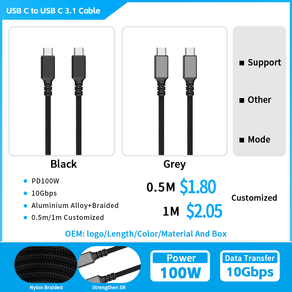 618-USB C vers C [10 Gbps 100 W]