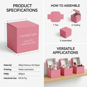 Caja de Regalo <span class=keywords><strong>Sorpresa</strong></span> de Cartón Rosa Impresa Personalizada, Caja de Embalaje Plegable de Lujo, Contenedor de Almacenamiento de Juguetes con Logotipo Personalizado - Product Image 2