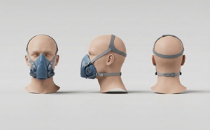 MinPar 8900 Half <b>Face</b> Gas Respirator Liquid Silicone Adjustable Nose Clip 170 L/min Fan Airflow Organic Vapor Dust Protection - Product Image 5