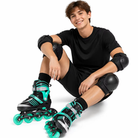 Patins à roulettes double usage route et parc, roulements silencieux et fluides, embout anti-collision robuste, roues lumineuses sans batterie pour la pratique quotidienne