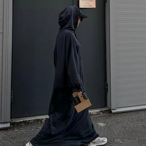 2026년 신상 무슬림 여성 겨울 후드 긴팔 단정한 캐주얼 아바야 루즈핏 풀렝스 이슬람 일상복 폴리에스터 - Product Image 6