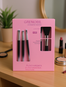 Ensemble de pinceaux cosmétiques Grenobil H180, poils en nylon, manche en bois, outils de maquillage - Product Image 2