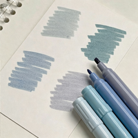 Ensemble de surligneurs double tête dégradés, style esthétique Ins, marqueurs pastel, stylos de couleur pour la prise de notes et le journalisation