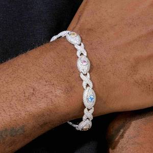 Premium 925 Sterling <b>Silver</b> VVS Moissanite Cuban Link <b>Bracelet</b> Custom Fit Hip Hop Chain Jewelry for <b>Men</b> and Women - Product Image 4