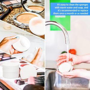 Éponge de maquillage ronde écologique en mousse lavable pour les yeux et le visage, applicateur de poudre, mélangeur de fond de teint - Product Image 4