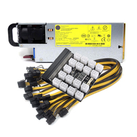 Kit de Fuente de Alimentación Platinum Quiet de 1500W para GPU con Placa de Distribución de 17 Ranuras, 17 Cables de Alimentación PCIe de 6 Pines a 6+2 Pines