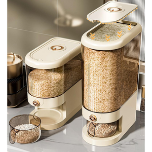 Wholesale Food-Grade Plastic Rice Storage <b>Container</b> Moisture-Proof Sealed Kitchen Accessory 11L-22L Capacity PET Eco-Friendly - Product Image 2