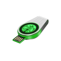 Nouvelle clé USB 2.0 sans capuchon haute vitesse 1 Go avec LED circulaire rotative et fonction anti-choc