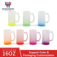 Verres en verre transparent sans plomb, vente en gros, logo personnalisé, chopes à bière vierges 15oz, givrées, sublimation, forme tulipe créative, sans BPA
