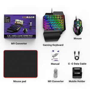 Yo M9 5-in-1 bàn phím chơi Game và chuột chuyển đổi plug and play RGB Backlit Bàn phím di động trò chơi chuyển đổi cho <span class=keywords><strong>Android</strong></span> IOS điện thoại - Product Image 4