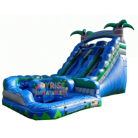 Glissière d'eau gonflable commerciale de PVC de double ruelle de vague bleue pour des enfants et des adultes d'intérieur/extérieur