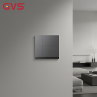 Panneau de bouton poussoir intelligent KNX/GVS/K-bus/OEM & ODM pour maison intelligente, 3 gangs, 6 touches, interrupteur mural intelligent KNX avec capteur de température