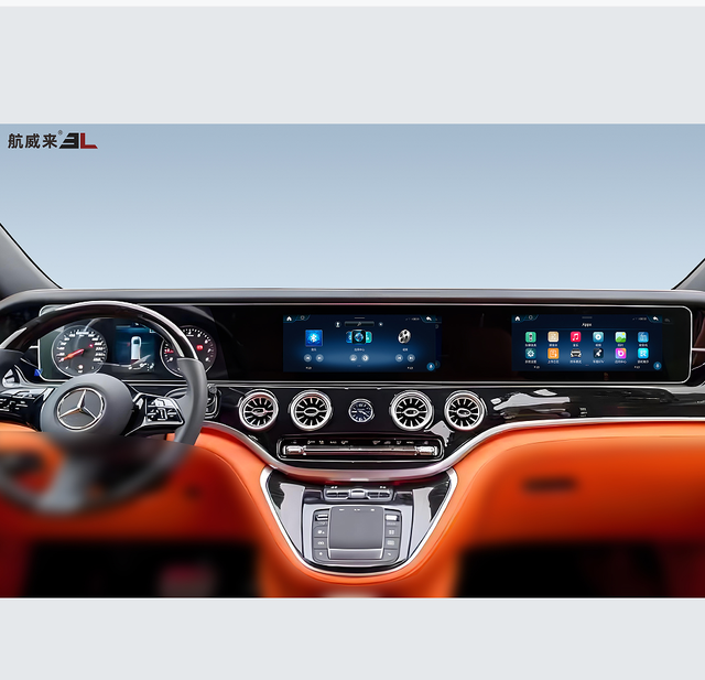 Luxury Dual 12.3 Inch Touch Screen Car Center Console with GPS USB Android Resolution for Mercedes-Benz