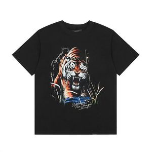 Camiseta de algodón pesado estilo vintage lavado y desgastado para hombre y pareja, cuello redondo, manga corta, ideal para verano. - Product Image 1