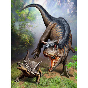 Peinture de diamant en mosaïque de diamant DIY pour enfants, <span class=keywords><strong>dessin</strong></span> <span class=keywords><strong>animé</strong></span> de dinosaure, toile de diamant, peinture murale, décoration de salon, image de strass - Product Image 1