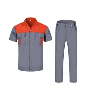 Chaqueta y pantalones de trabajo de manga corta personalizada, uniforme de trabajo