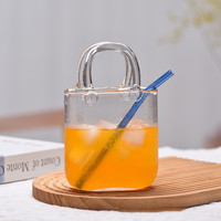 Moderne Eco-Vriendelijke Vintage Handtas Vormige Transparante Portemonnee Vaas Sap Wijn Drinkbeker Tas Set Voor Party Fruit Cocktail