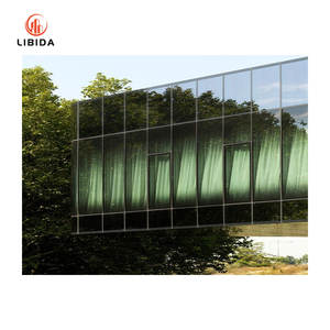 Mur rideau moderne en verre à double vitrage Façade isolée en aluminium structurel plat incurvé pour centre commercial Meilleur <span class=keywords><strong>prix</strong></span> par <span class=keywords><strong>M2</strong></span> - Product Image 1