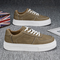 Chaussures coupe basse Vintage Style britannique semelle épaisse antidérapant chaussures de sport respirant résistant à l'usure hommes grande taille chaussures
