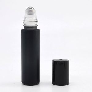 Botella de Vidrio Esmerilado Negro Mate de 4ml, 6ml, 8ml y 10ml con Rodillo para Perfume, Aceite Esencial, Sérum para el Cuidado de la Piel, Gotas para Ojos, con Tapa de Aluminio - Product Image 1