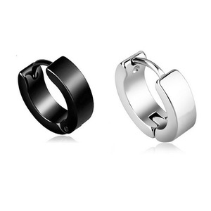 Nouvelles Boucles d'Oreilles Créoles Unisexe en Acier Inoxydable Plaqué Argent, Style Punk Rétro au Design Simple, Bijoux Tendance, Vente en Gros - Product Image 2