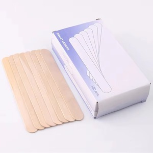 Spatules en bois naturel pour épilation, 100 bâtonnets applicateurs de cire, spatules à cire pour le corps - Product Image 1