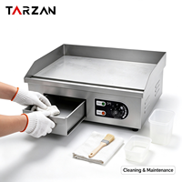 Plaque de cuisson électrique professionnelle en acier inoxydable à surface entièrement rainurée pour restaurant et hôtel