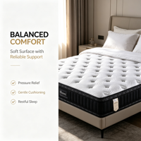 Matelas hybride confortable à ressorts ensachés zonés sur mesure pour hôtel, appartement et projets hôteliers