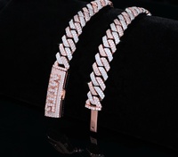 Chaîne cubaine en or 10K/14K/18K |   Diamant de laboratoire entièrement pavé, design à double rangée |   Bijoux Hip Hop certifiés IGI