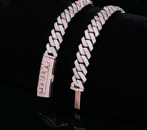 Catena Cubana in Oro 10K/14K/18K |   Diamante coltivato in laboratorio con pavé completo, design a doppia fila |   Gioielli Hip Hop Certificati IGI - Product Image 3