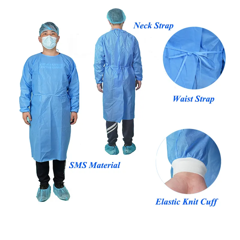 Protective Waterproof Isollation Gown Standard Surgical Level 2 1 Disposable Isolation Medic Gown Hospital