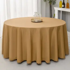 Customผ้าปูโต๊ะสีขาวหรูหราจัดงานแต่งงานจัดเลี้ยงสี่เหลี่ยมผืนผ้าNappe Deผ้าปูโต๊ะโลโก้รอบผ้าลินินสําหรับโรงแรมปาร์ตี้