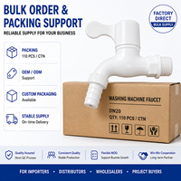 Robinet mural étendu DN20 en PVC-U pour machine à laver, vente en gros OEM/ODM, approvisionnement en vrac