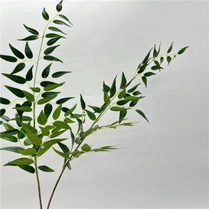 All'ingrosso simulazione reale tocco artificiale foglie finte verdi foglie artificiali di bambù foglie artificiali pianta - Product Image 3
