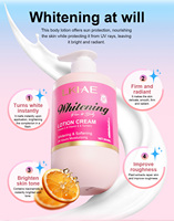 Lotion Corporelle Éclaircissante Marque Blanche 500ml Curcuma Huile de Jojoba Réparatrice Vitamine C E Hydratante pour Peaux Noires
